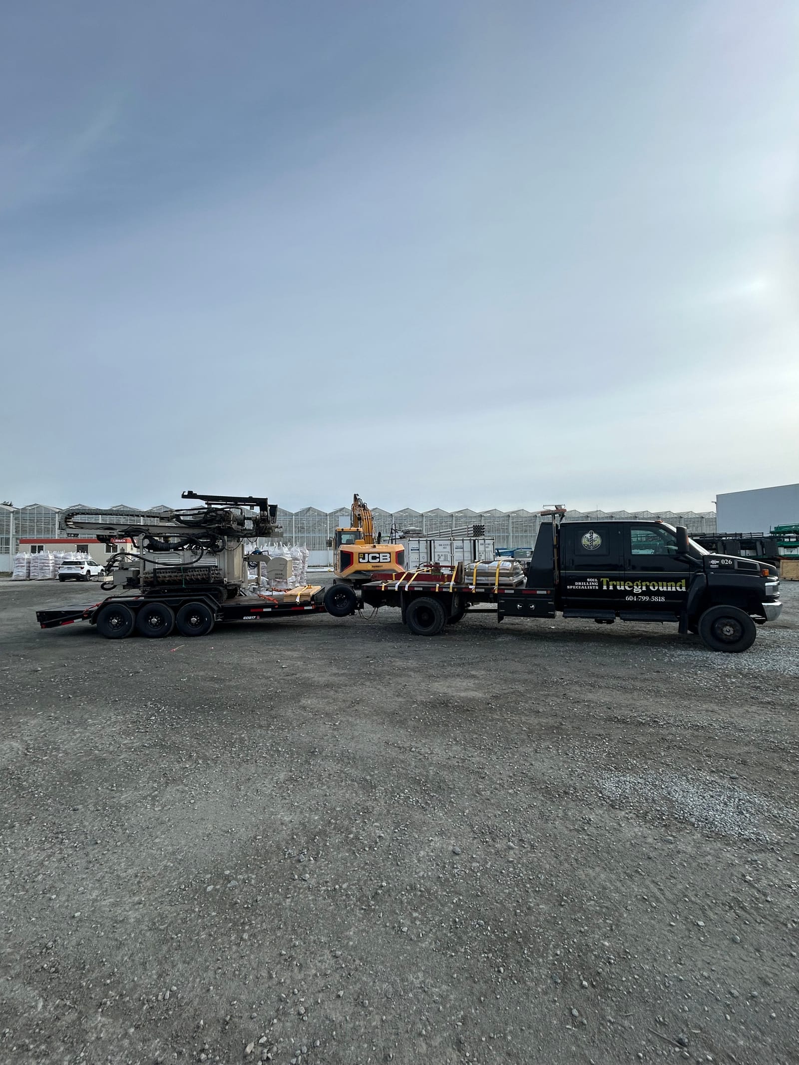 Our track rig set up on a Fraser Valley jobsite.